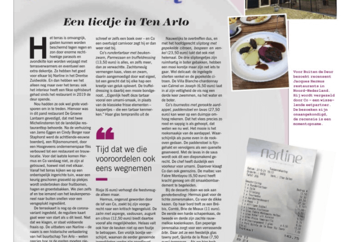 Narline staat in het Dagblad van het Noorden met een recensie van Hermus.