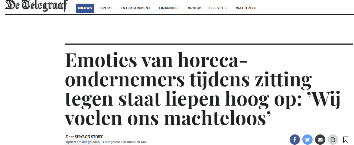 Narline in de Telegraaf