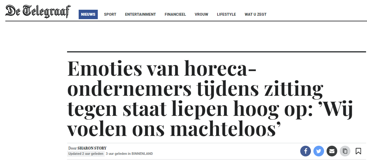 Narline in de Telegraaf